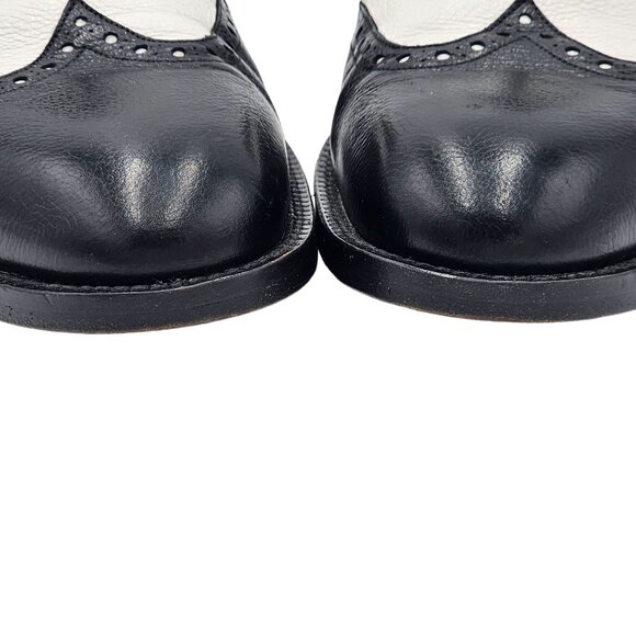 Vintage Wingtips Spectators Black White Mezlan Spain Men 10.5 Oxford Dress Shoes - Picture 10 of 16